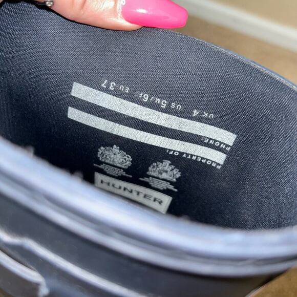 Hunter Original Navy Blue Tall Rain Boots Waterproof Womens Size 6 winter water - Picture 6 of 8